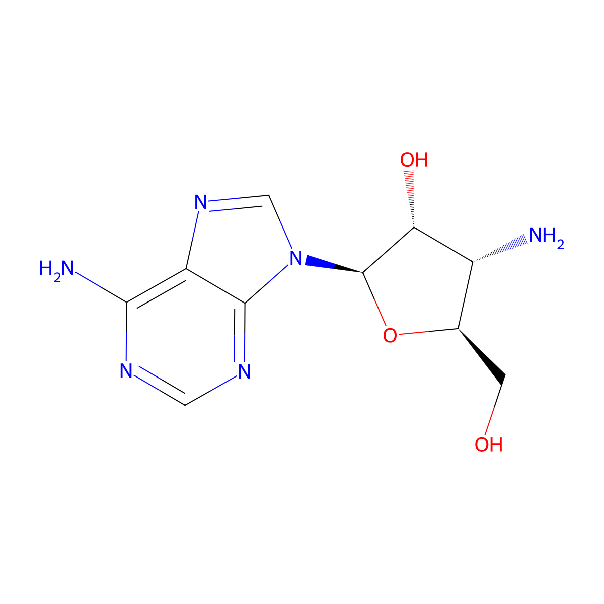 3'-Amino-3'-deoxyadenosine molecular structure, CAS 2504-55-4