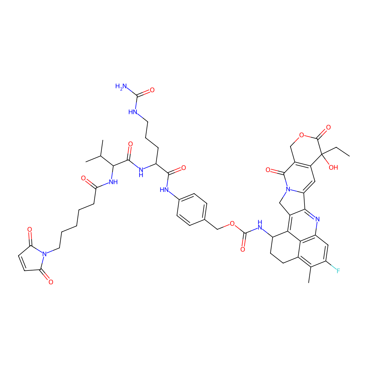 MC-Val-Cit-PAB-Exatecan molecular structure, CAS 2504068-28-2