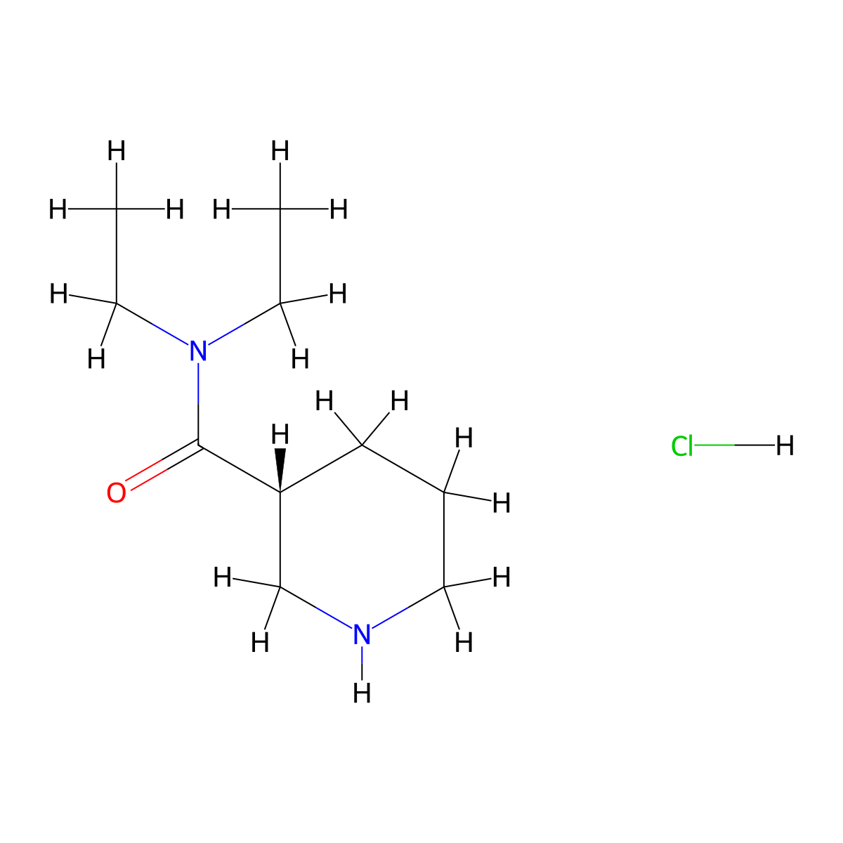 (R)-N,N-diethylpiperidine-3-carboxamide hydrochloride molecular structure, CAS 2504147-97-9