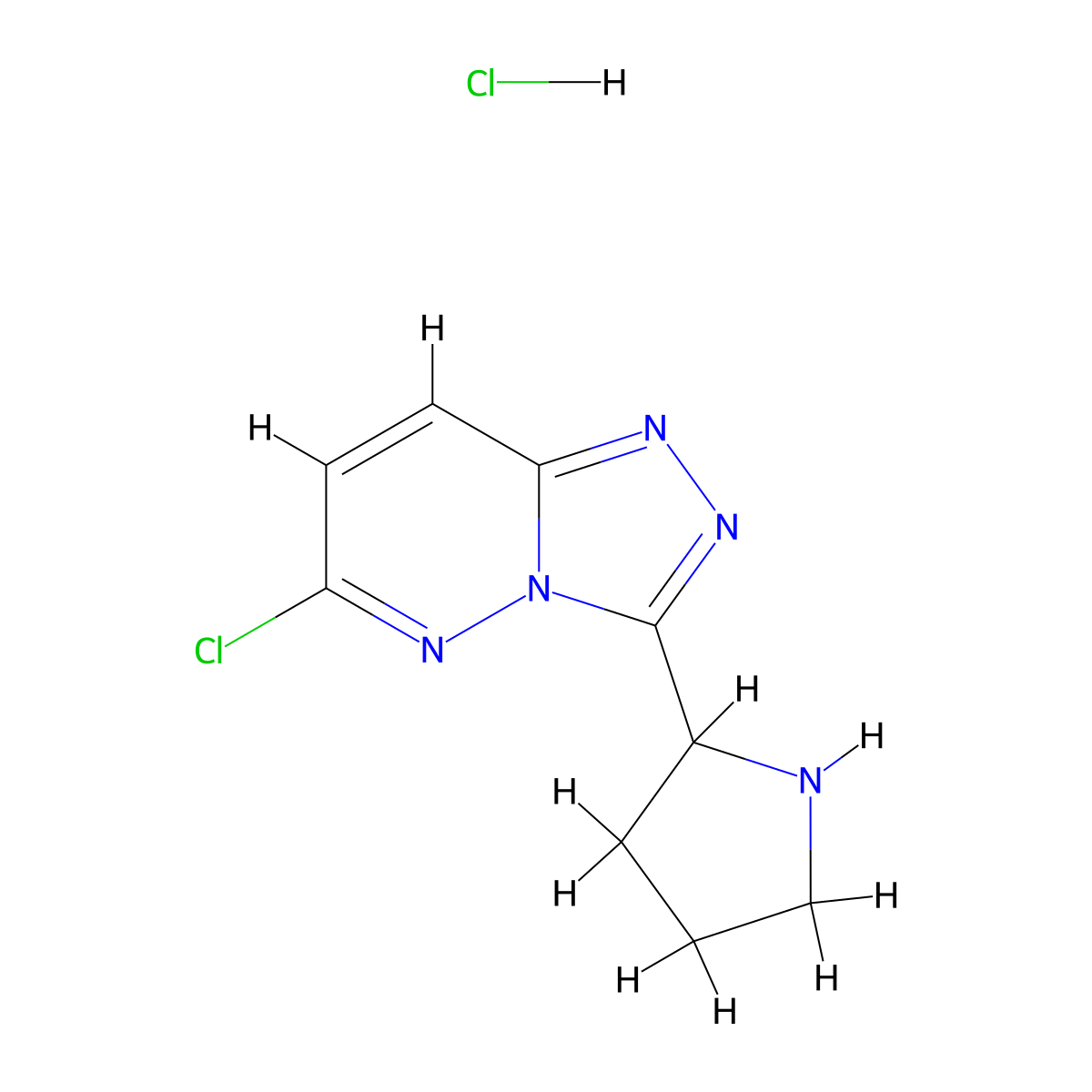 6-Chloro-3-pyrrolidin-2-yl[1,2,4]triazolo[4,3-b]pyridazine hydrochloride molecular structure, CAS 2504201-51-6