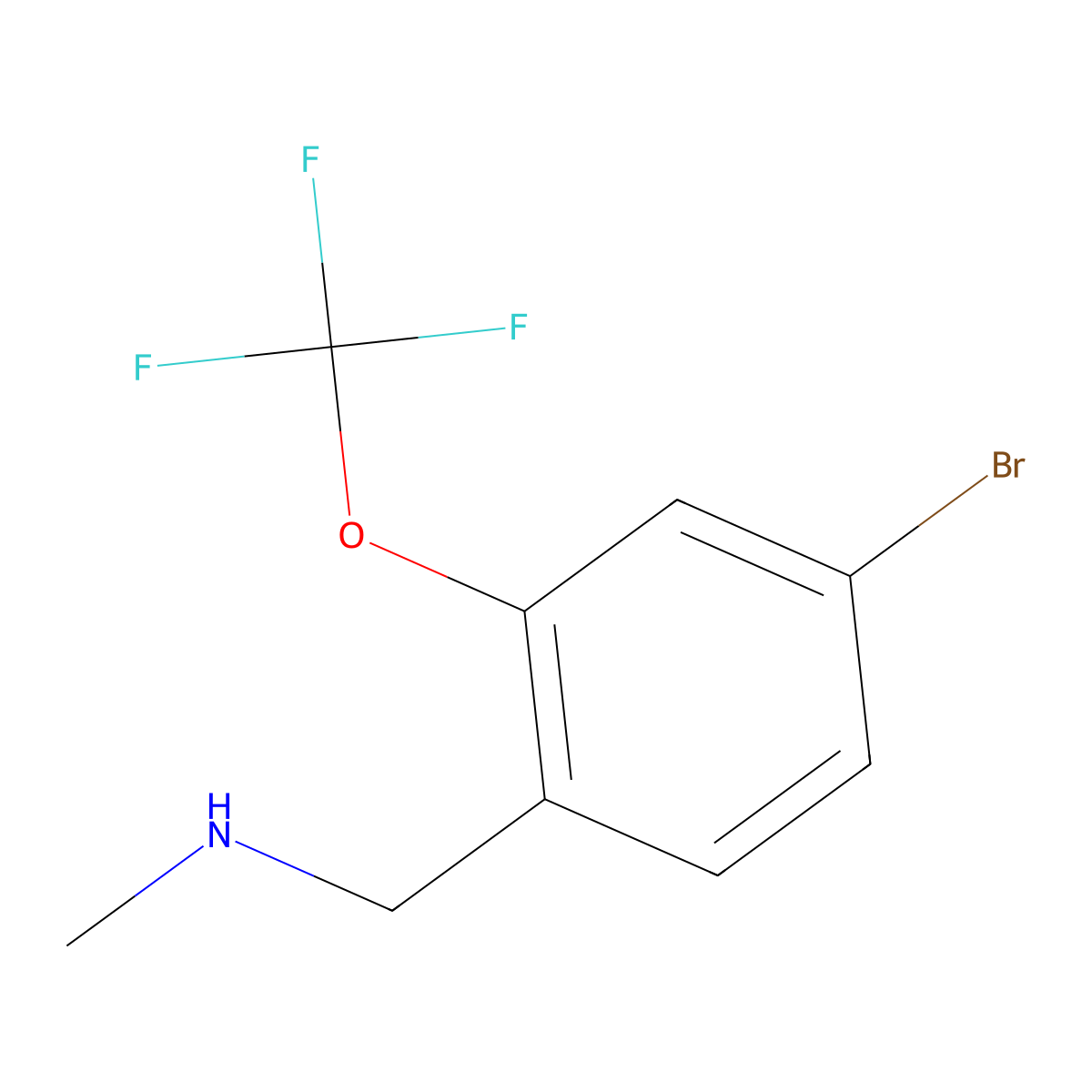 (4-Bromo-2-trifluoromethoxy-benzyl)-methyl-amine molecular structure, CAS 2504201-67-4