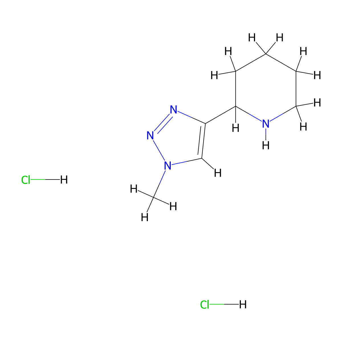 2-(1-methyl-1H-1,2,3-triazol-4-yl)piperidine dihydrochloride molecular structure, CAS 2504202-23-5