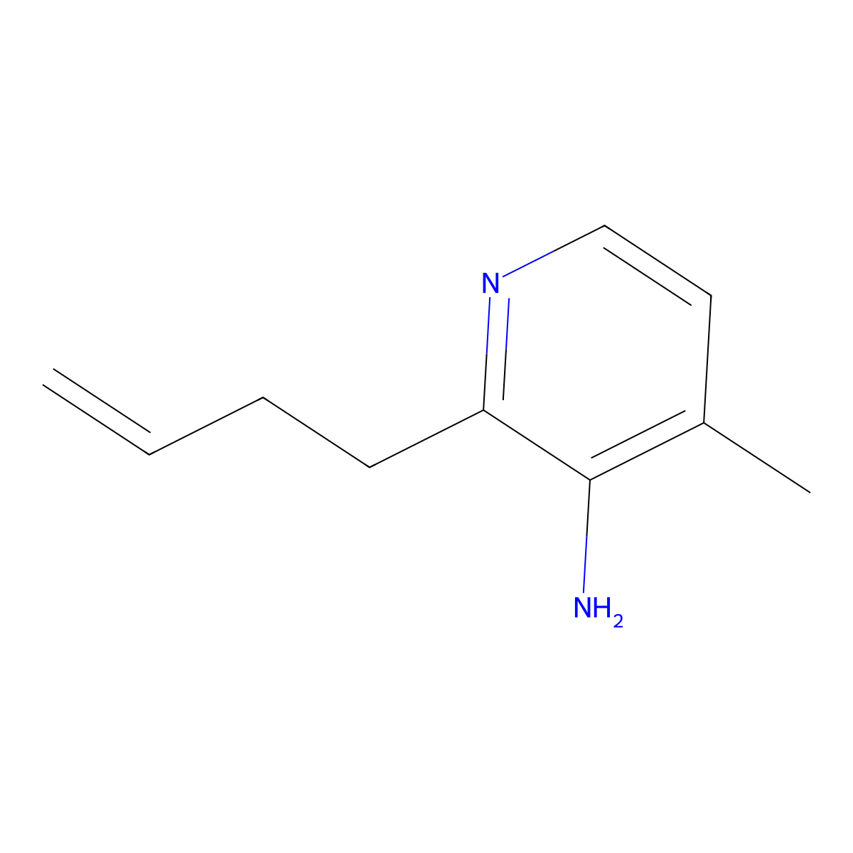 3-Amino-2-(3-buten-1-yl)-4-methylpyridine molecular structure, CAS 2504202-33-7