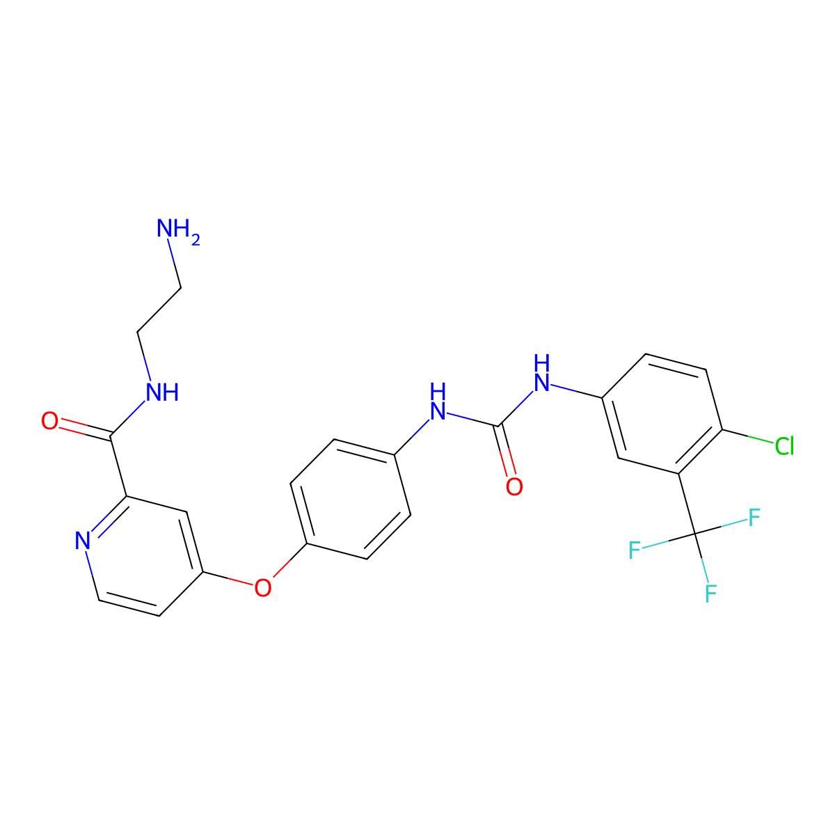 N-(2-Aminoethyl)-4-[4-[3-[4-chloro-3-(trifluoromethyl)phenyl]ureido]phenoxy]pyridine-2-carboxamide molecular structure, CAS 2504202-81-5
