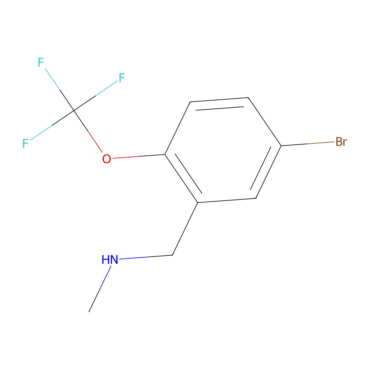 1-(5-Bromo-2-(trifluoromethoxy)phenyl)-N-methylmethanamine molecular structure, CAS 2504202-87-1