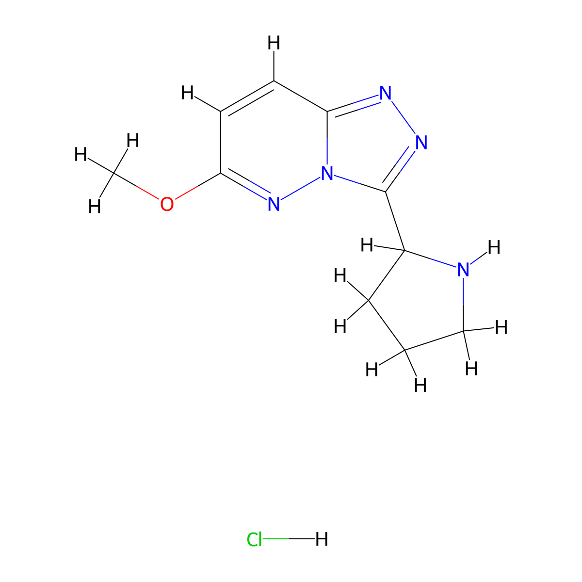 6-Methoxy-3-pyrrolidin-2-yl[1,2,4]triazolo[4,3-b]pyridazine hydrochloride molecular structure, CAS 2504202-97-3