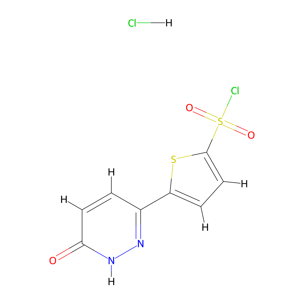 5-(6-Oxo-1,6-dihydropyridazin-3-YL)thiophene-2-sulfonyl chloride hcl molecular structure, CAS 2504203-06-7