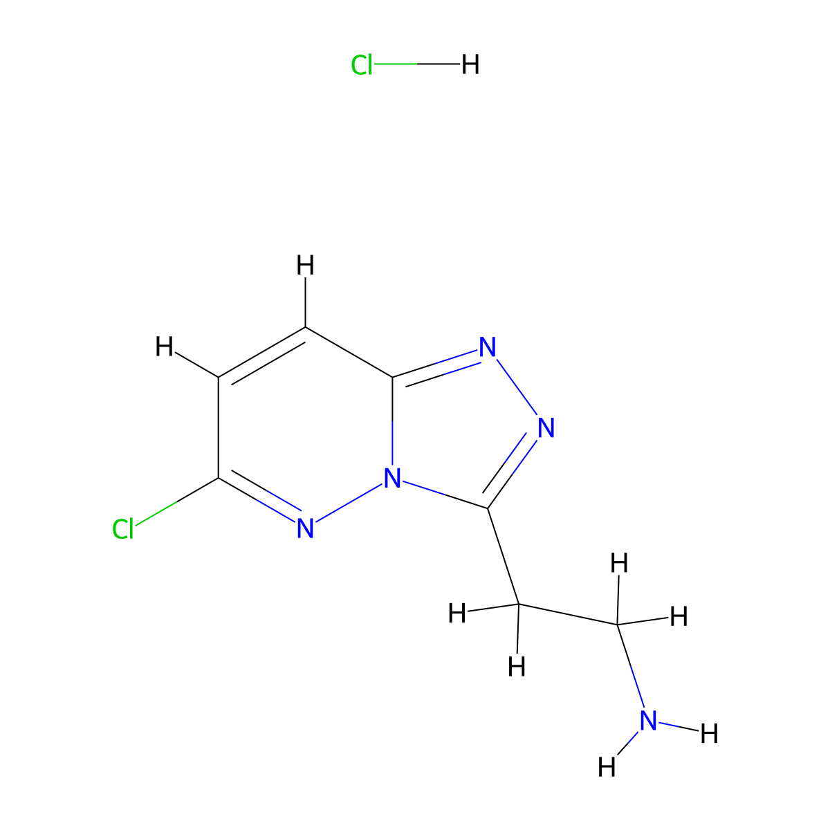 [2-(6-Chloro[1,2,4]triazolo[4,3-b]pyridazin-3-yl)ethyl]amine hydrochloride molecular structure, CAS 2504203-42-1