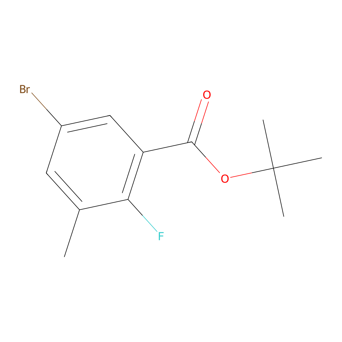 Tert-butyl 5-bromo-2-fluoro-3-methylbenzoate molecular structure, CAS 2504203-85-2