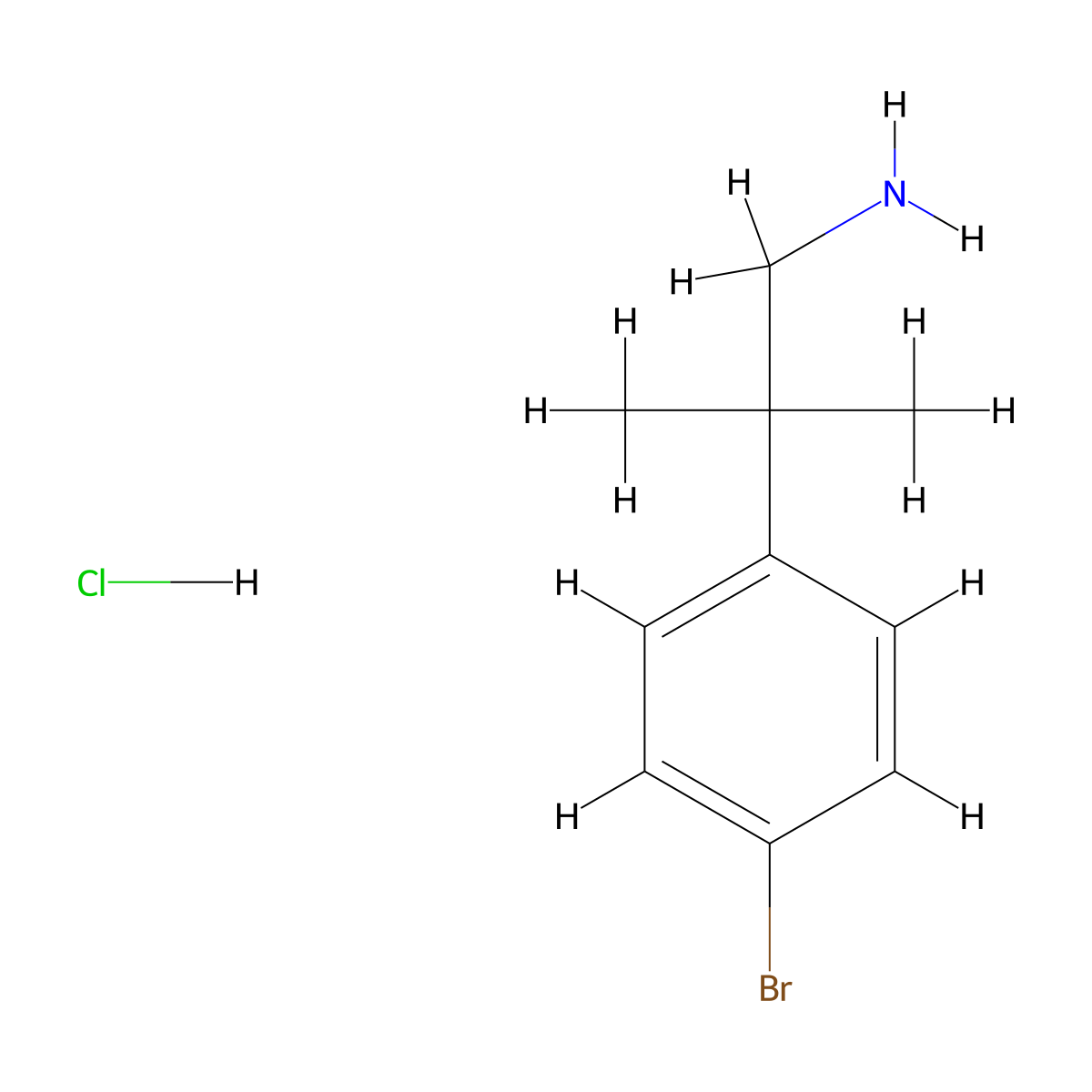 2-(4-Bromophenyl)-2-methylpropan-1-amine hydrochloride molecular structure, CAS 2504203-95-4