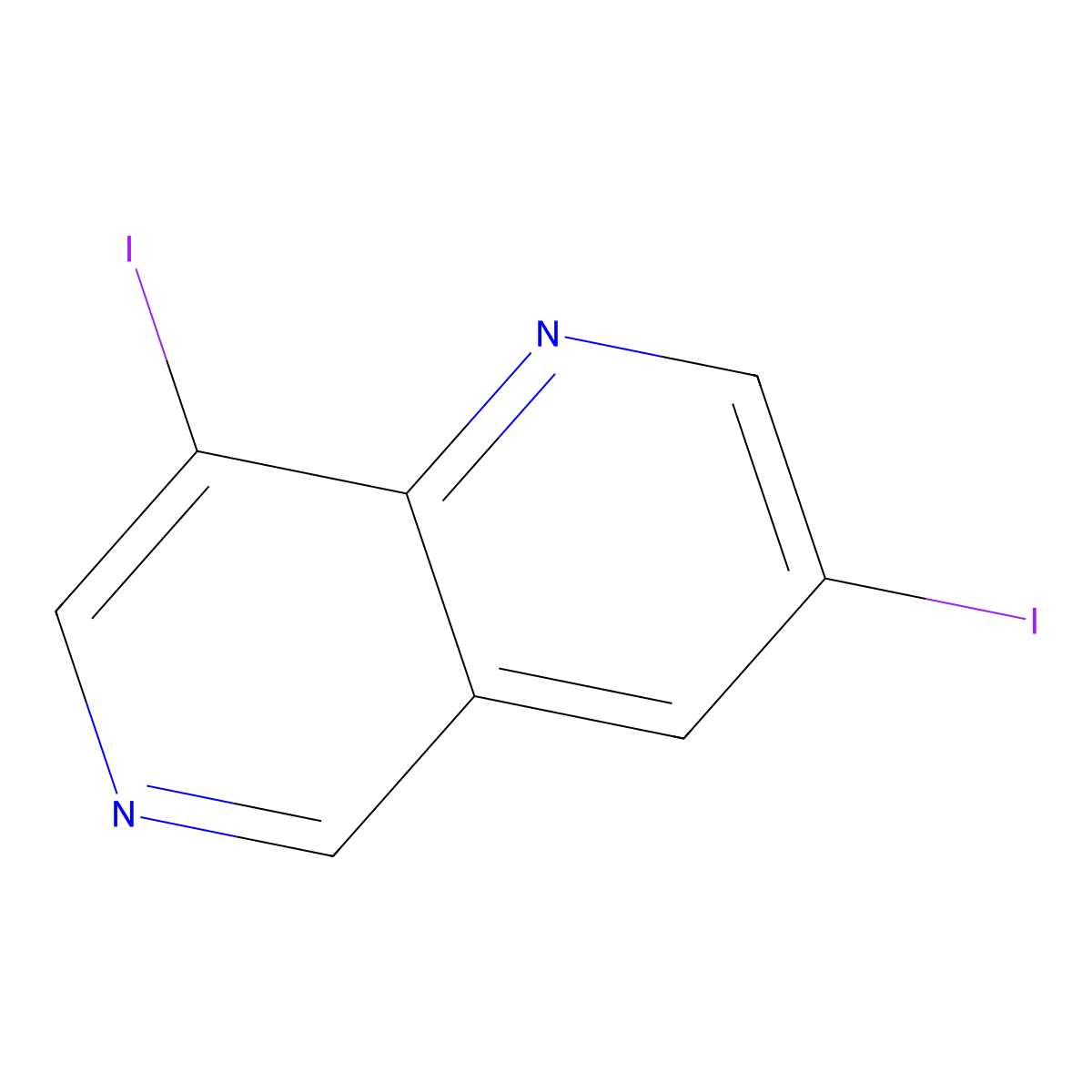 3,8-Diiodo-1,6-naphthyridine molecular structure, CAS 2504204-02-6