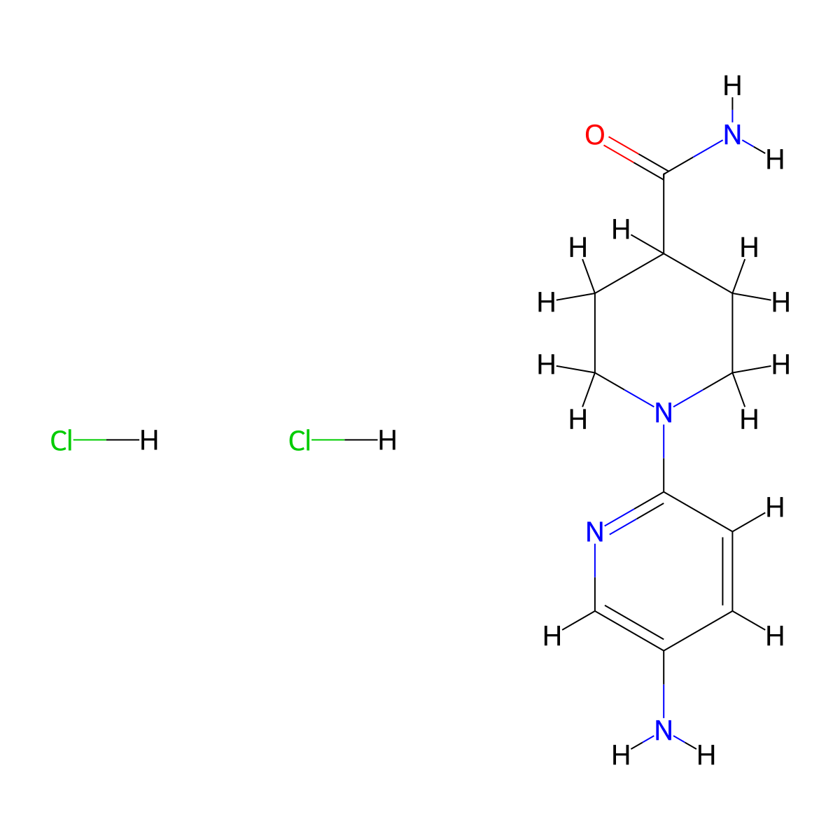 1-(5-Aminopyridin-2-yl)piperidine-4-carboxamide dihydrochloride molecular structure, CAS 2504204-05-9