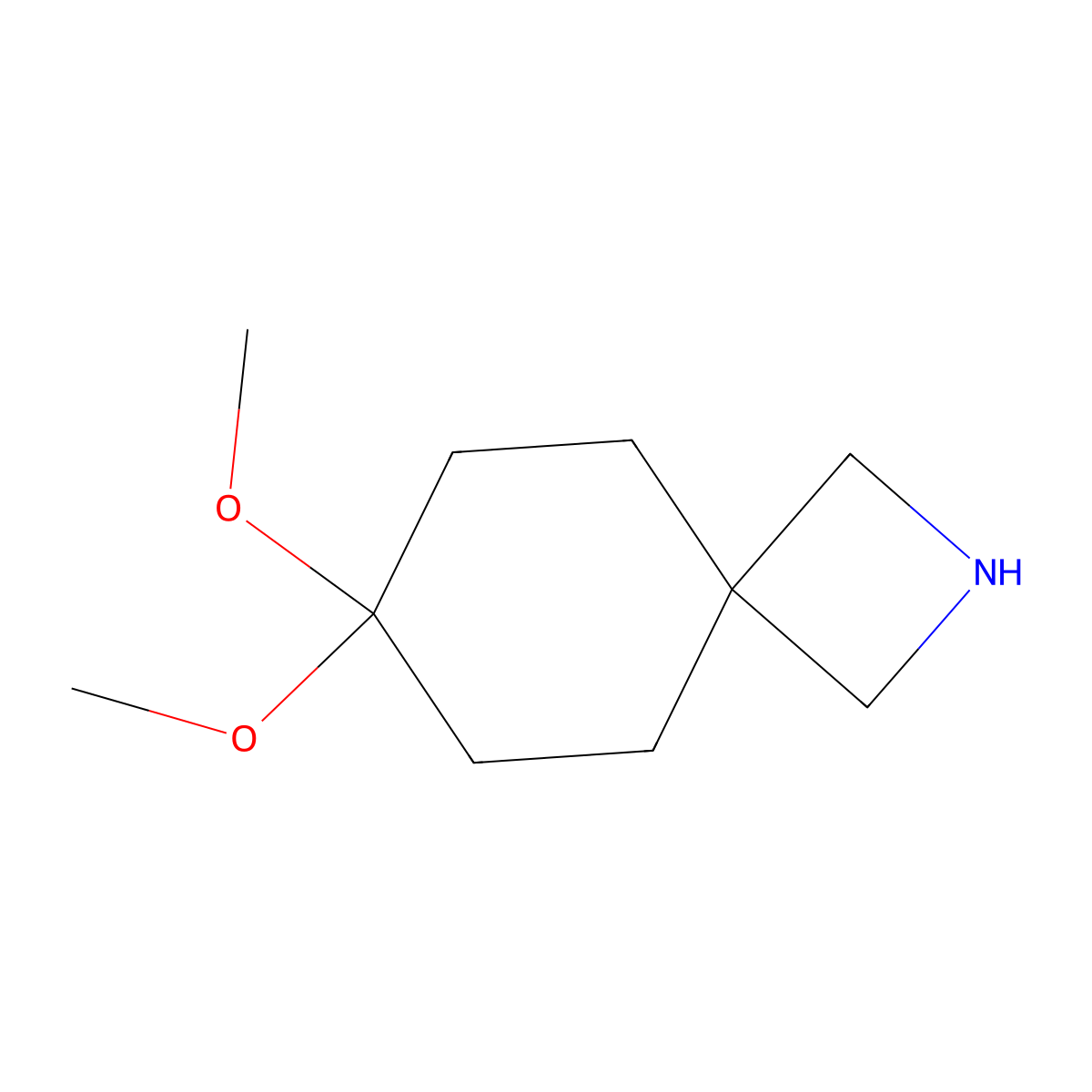 7,7-Dimethoxy-2-azaspiro[3.5]nonane molecular structure, CAS 2504204-13-9
