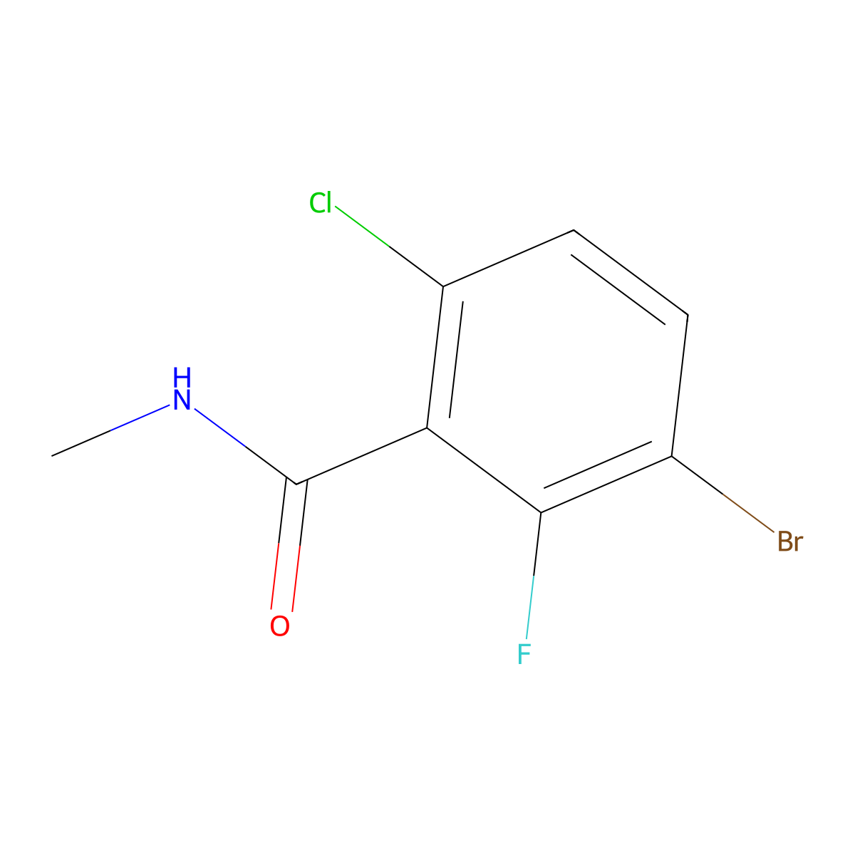 3-Bromo-6-chloro-2-fluoro-N-methylbenzamide molecular structure, CAS 2504204-24-2