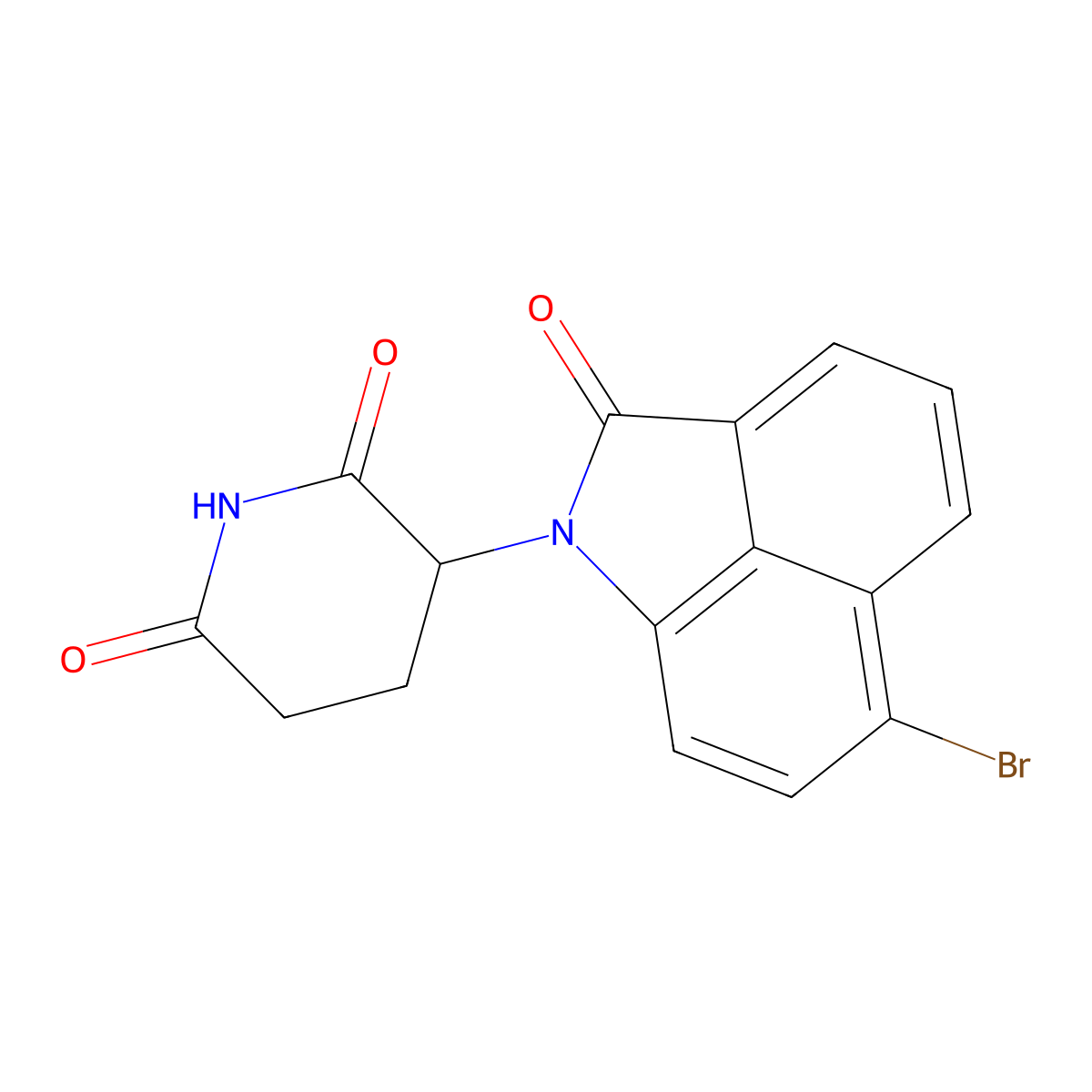 3-{9-Bromo-3-oxo-2-azatricyclo[6.3.1.0,4,12]dodeca-1(12),4,6,8,10-pentaen-2-yl}piperidine-2,6-dione molecular structure, CAS 2504234-93-7