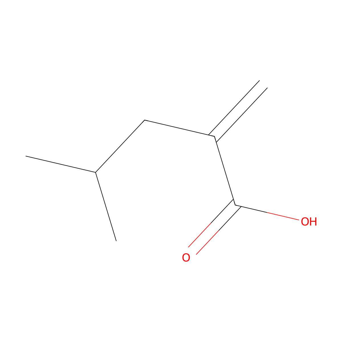 4-Methyl-2-methylene valeric acid molecular structure, CAS 25044-10-4