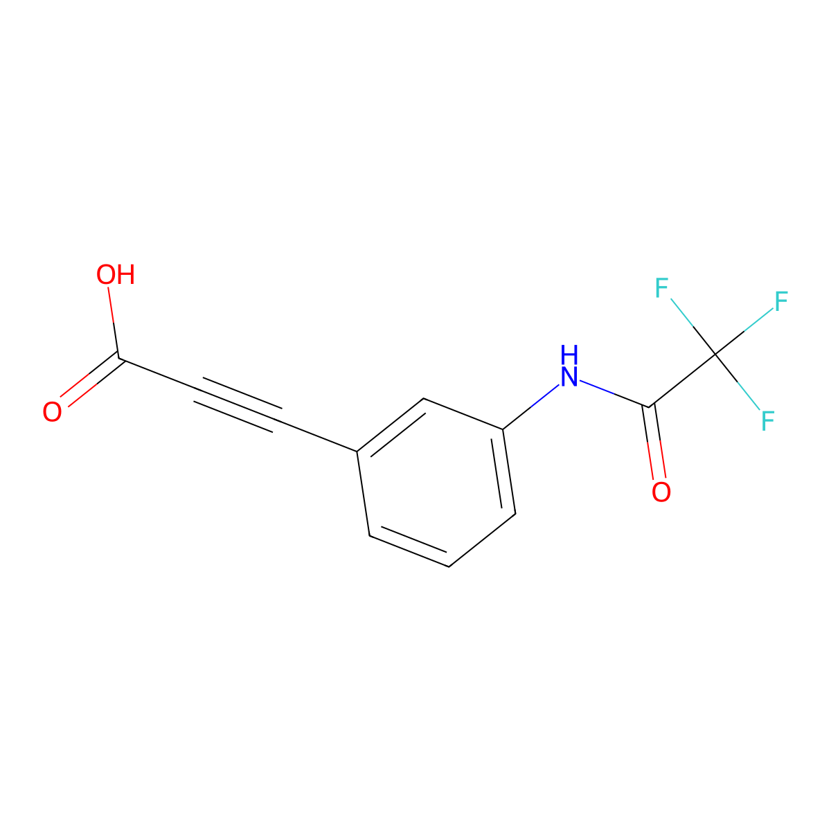 3-[3-(2,2,2-Trifluoroacetamido)phenyl]prop-2-ynoic acid molecular structure, CAS 2504493-55-2