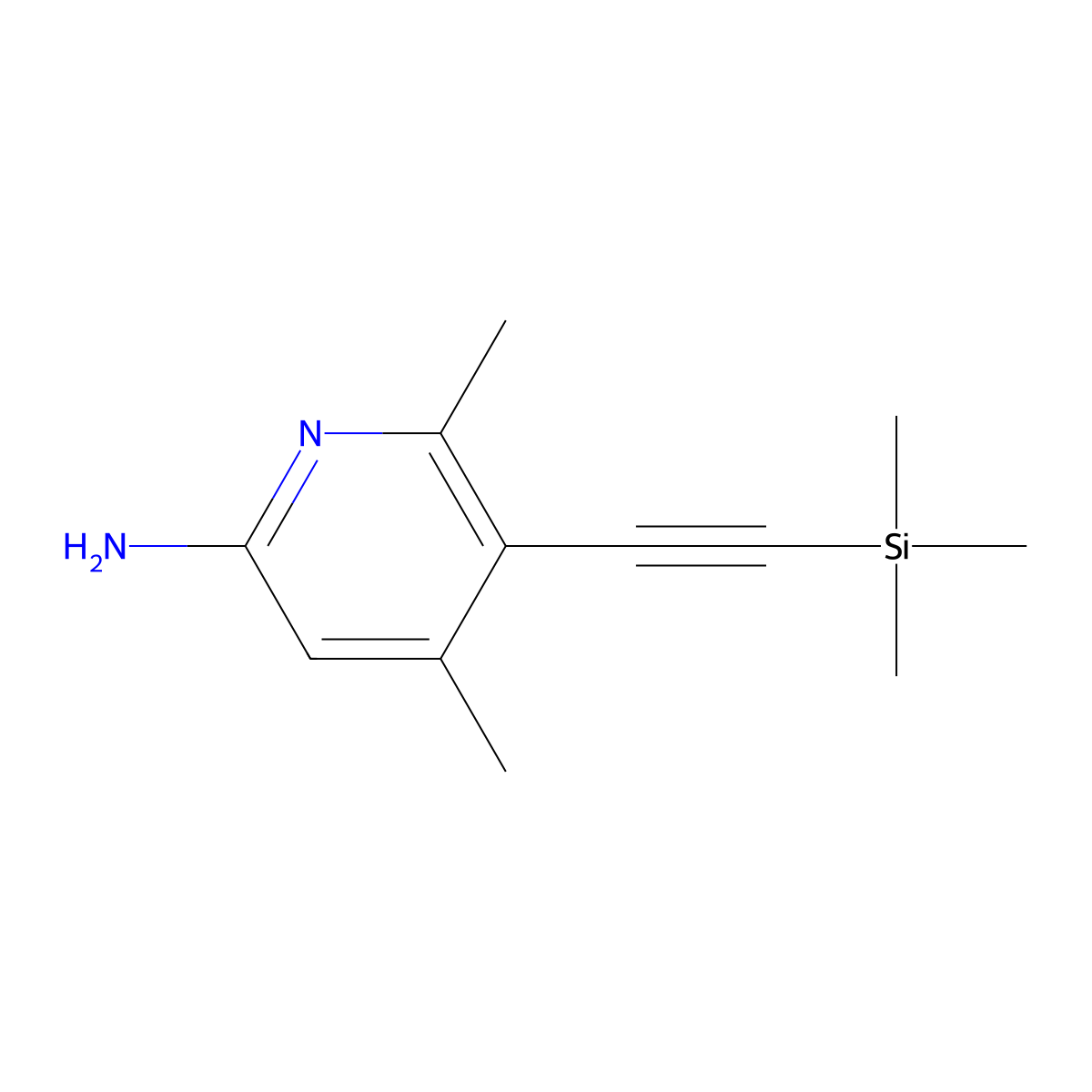 4,6-Dimethyl-5-((trimethylsilyl)ethynyl)pyridin-2-amine molecular structure, CAS 2504536-70-1