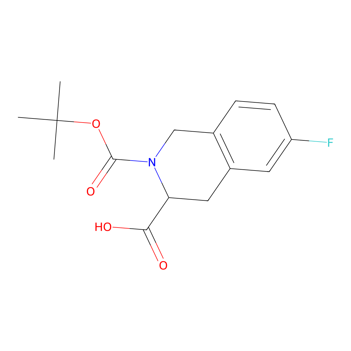 (3S)-2-[(tert-butoxy)carbonyl]-6-fluoro-1,2,3,4-tetrahydroisoquinoline-3-carboxylic acid molecular structure, CAS 2504743-36-4