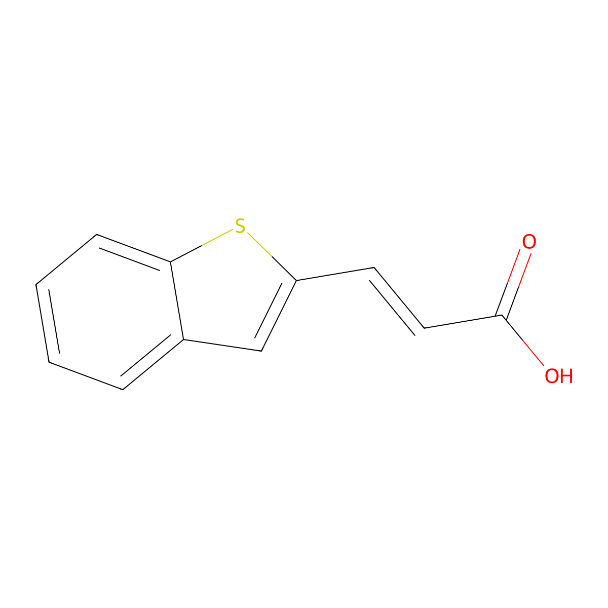 2-Propenoic acid, 3-benzo[b]thien-2-yl- molecular structure, CAS 25050-08-2