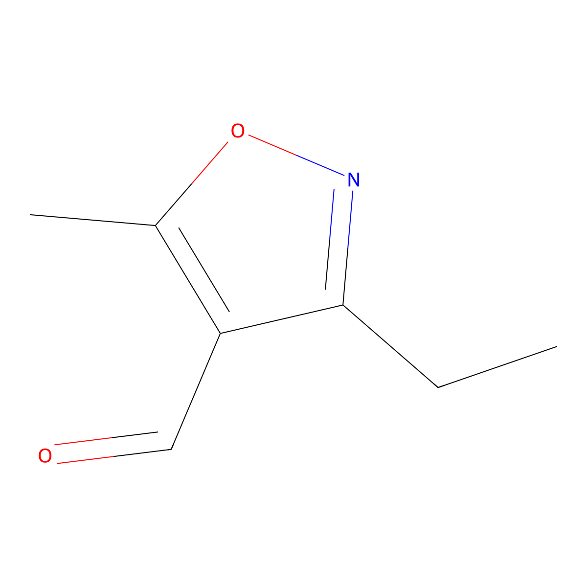 3-Ethyl-5-methyl-1,2-oxazole-4-carbaldehyde molecular structure, CAS 2505022-19-3