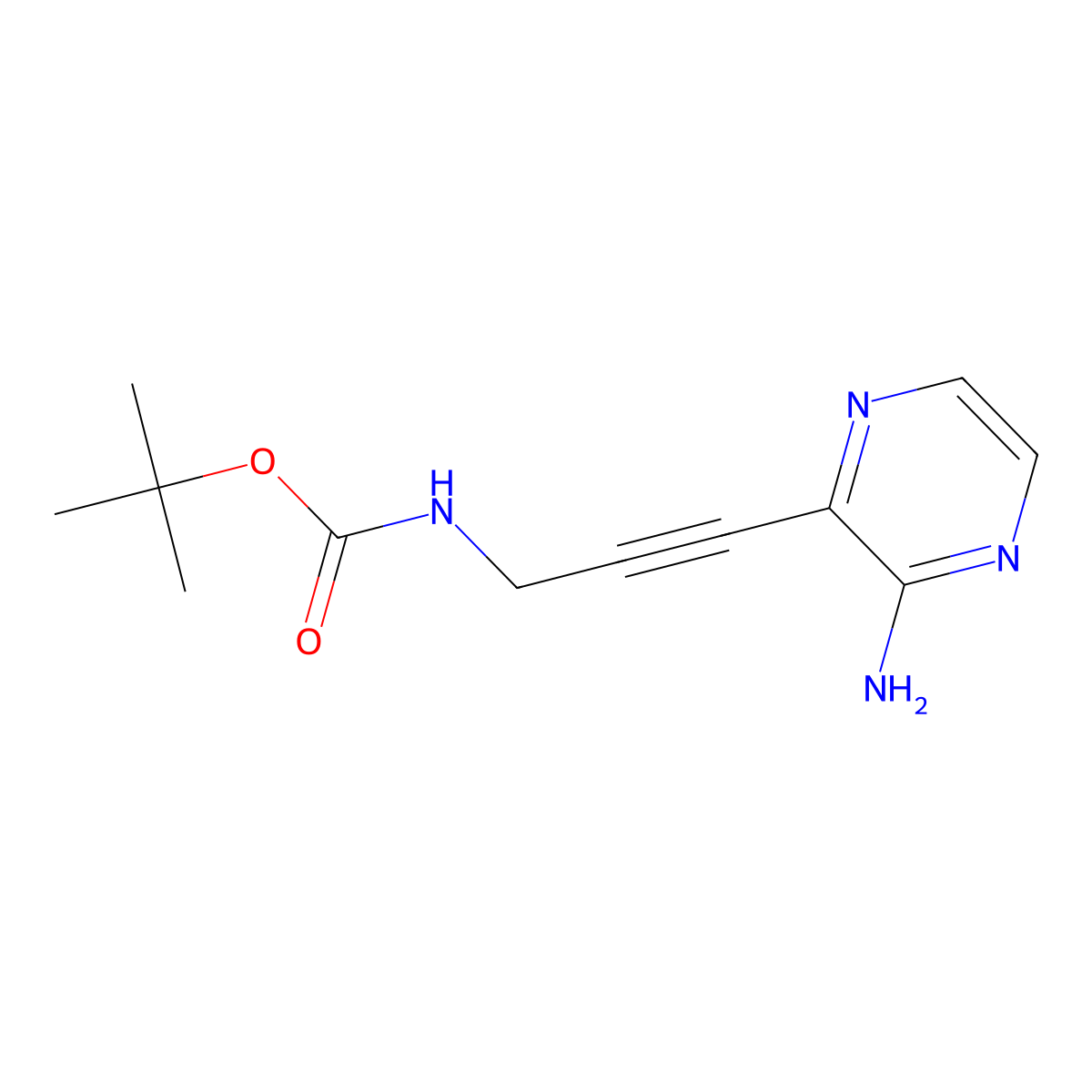 tert-butyl N-[3-(3-aminopyrazin-2-yl)prop-2-yn-1-yl]carbamate molecular structure, CAS 2505031-81-0