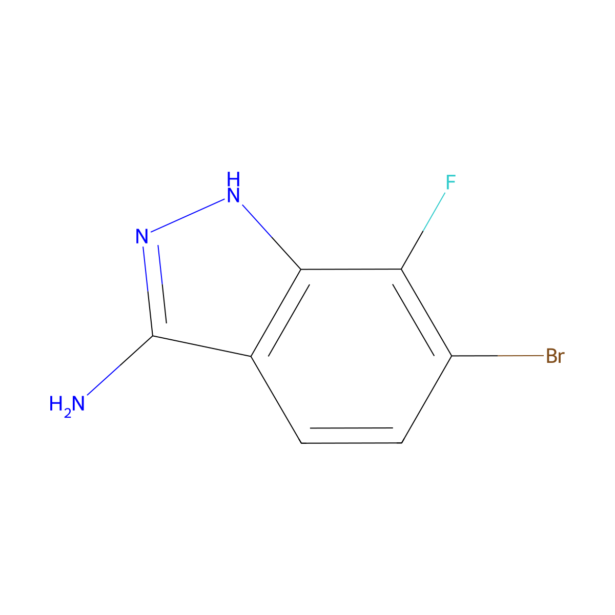 6-Bromo-7-fluoro-1H-indazol-3-amine molecular structure, CAS 2505372-04-1