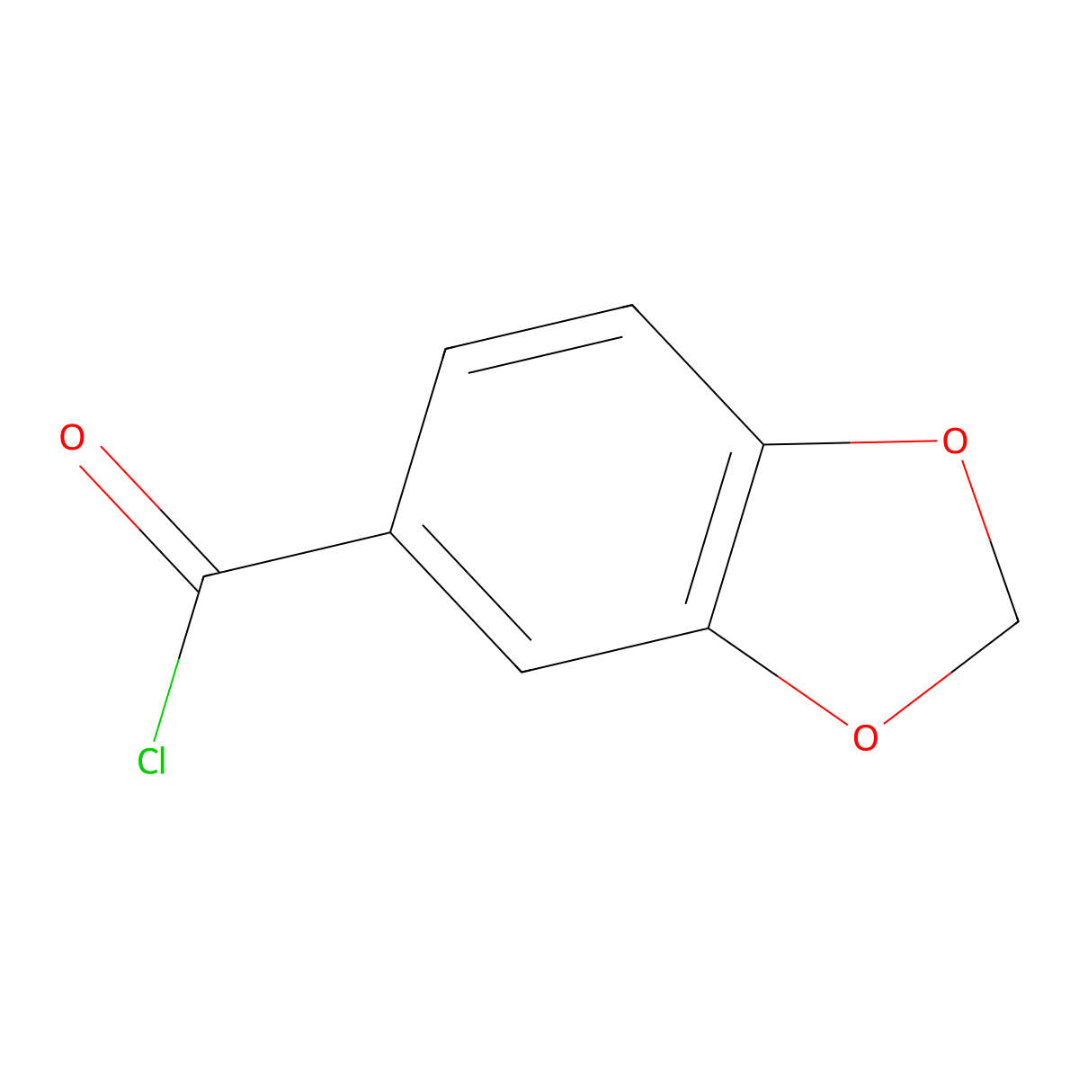 1,3-Benzodioxole-5-carbonyl chloride molecular structure, CAS 25054-53-9