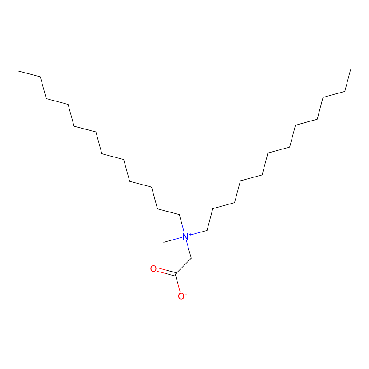 1-dodecanaminium, n-(carboxymethyl)-n-dodecyl-n-methyl-, inner salt molecular structure, CAS 25054-74-4