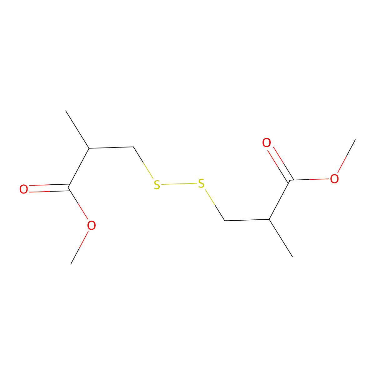 Methyl 3-[(3-methoxy-2-methyl-3-oxopropyl)disulfanyl]-2-methylpropanoate molecular structure, CAS 25055-41-8