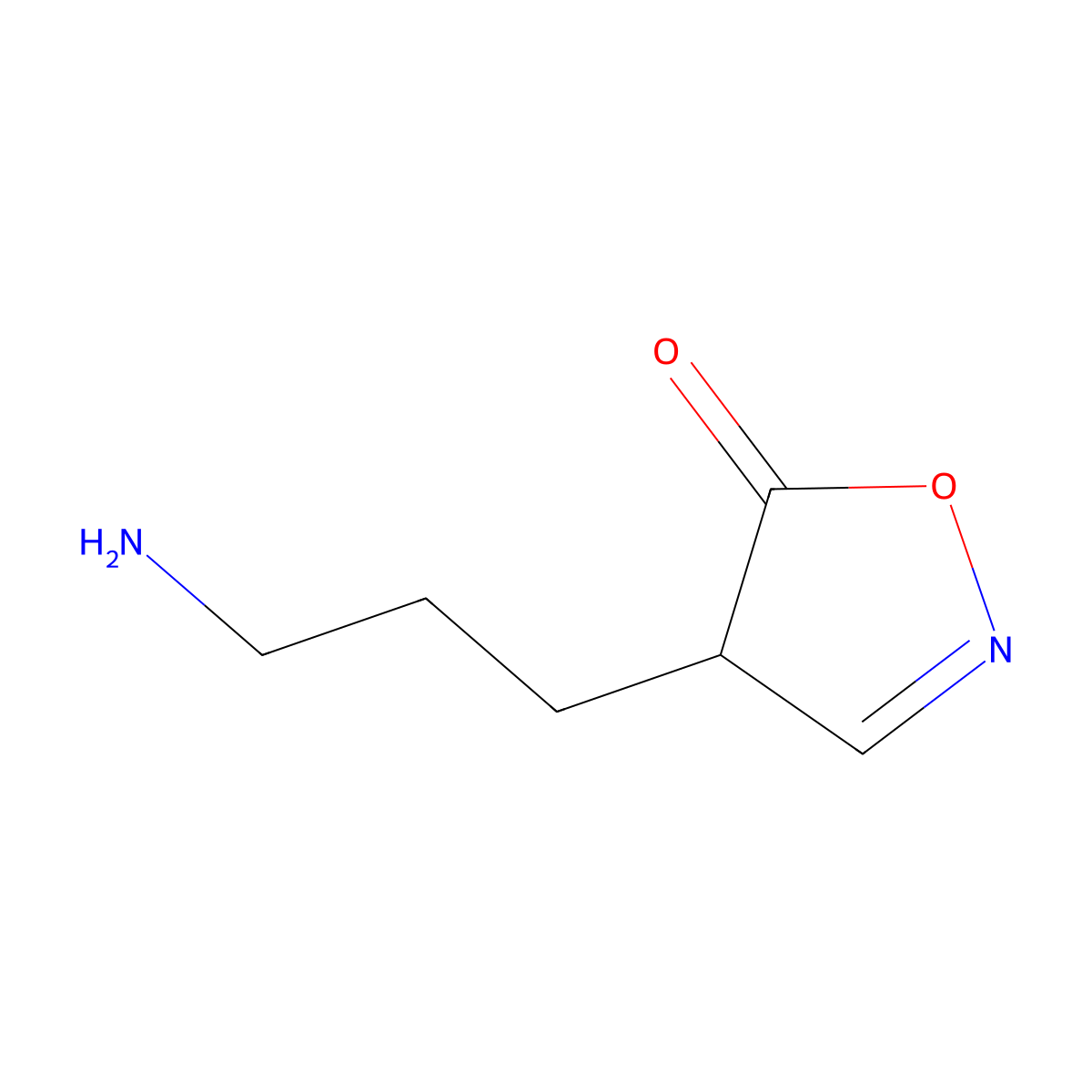 4-(3-Aminopropyl)-4,5-dihydro-1,2-oxazol-5-one molecular structure, CAS 25055-43-0