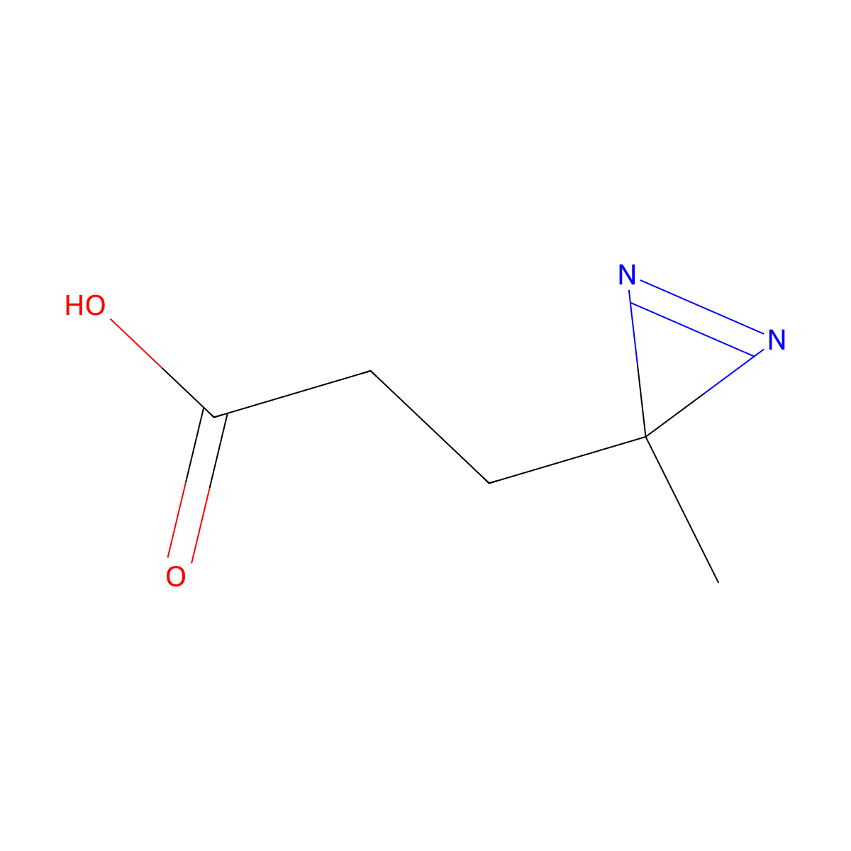 3-Methyl-3H-diazirine-3-propanoic acid molecular structure, CAS 25055-86-1