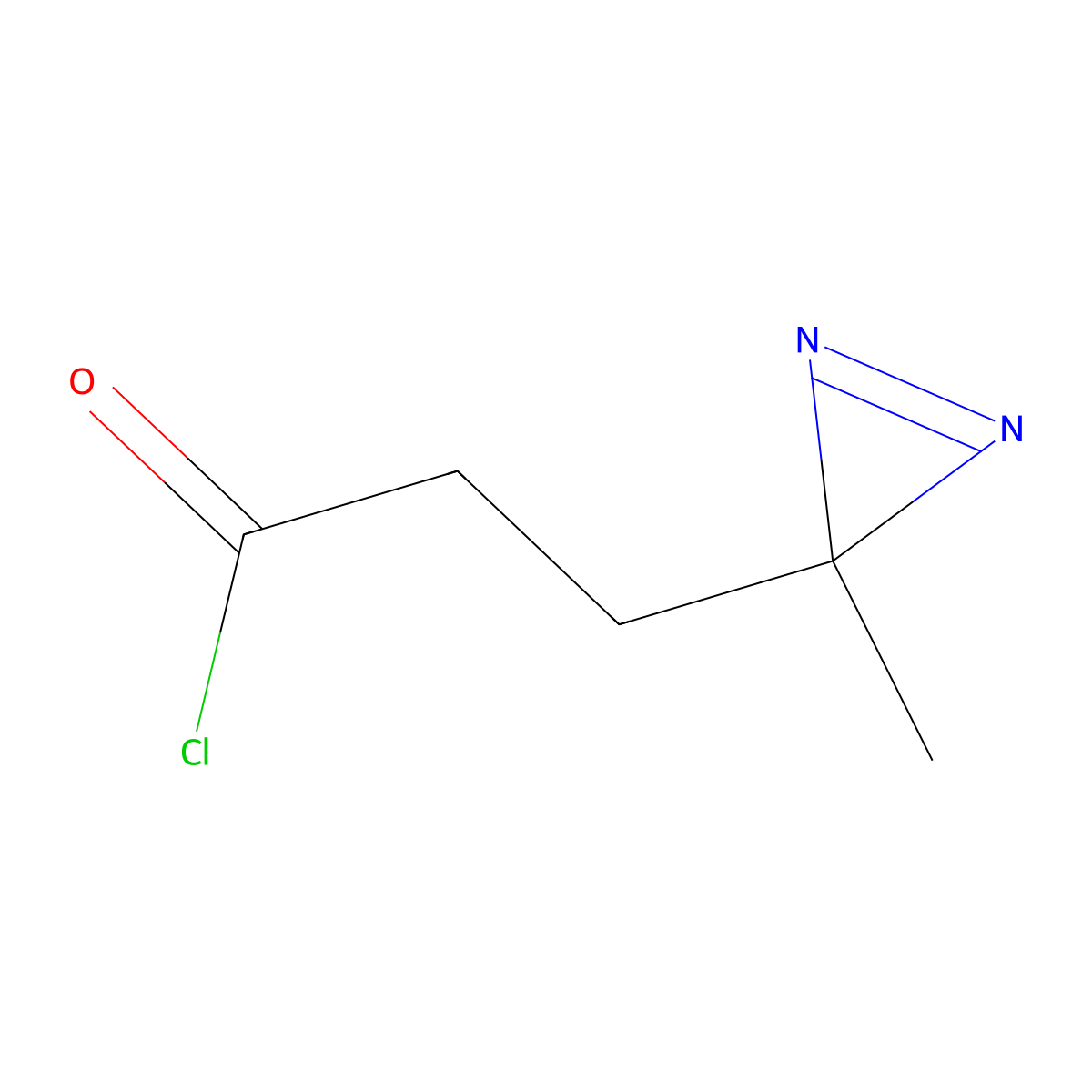 3-(3-methyl-3H-diazirin-3-yl)propanoyl chloride molecular structure, CAS 25055-90-7