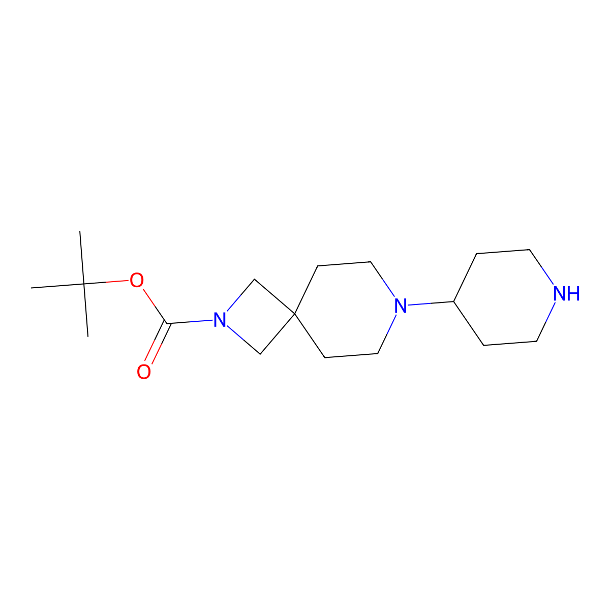 Tert-butyl 7-(piperidin-4-yl)-2,7-diazaspiro[3.5]nonane-2-carboxylate molecular structure, CAS 2505504-48-1