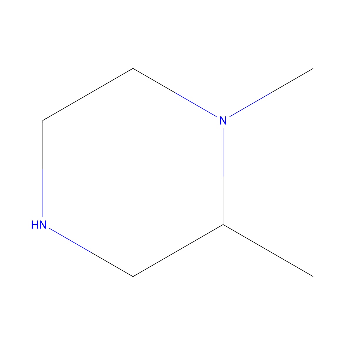 Dimethylpiperazine molecular structure, CAS 25057-77-6