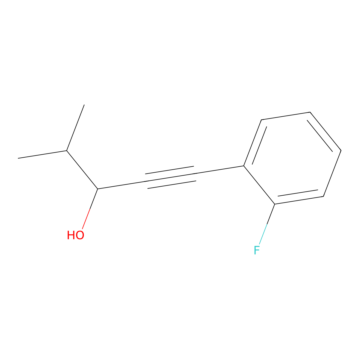 1-(2-Fluorophenyl)-4-methyl-1-pentyn-3-ol molecular structure, CAS 2505884-28-4