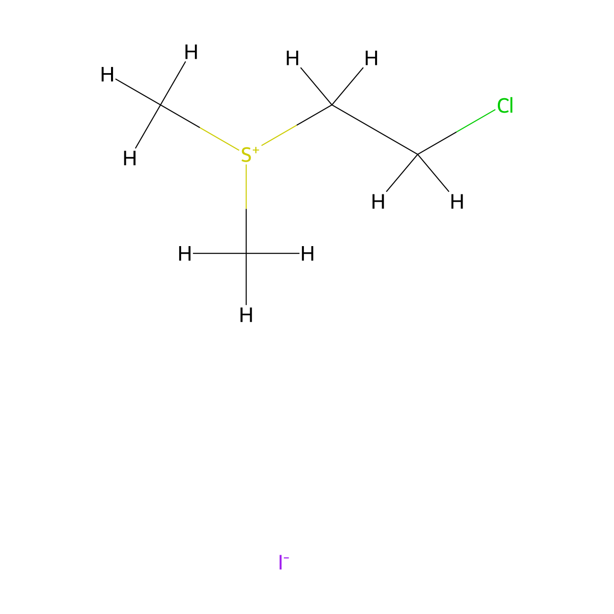 (2-Chloroethyl)dimethylsulfonium iodide molecular structure, CAS 25059-70-5