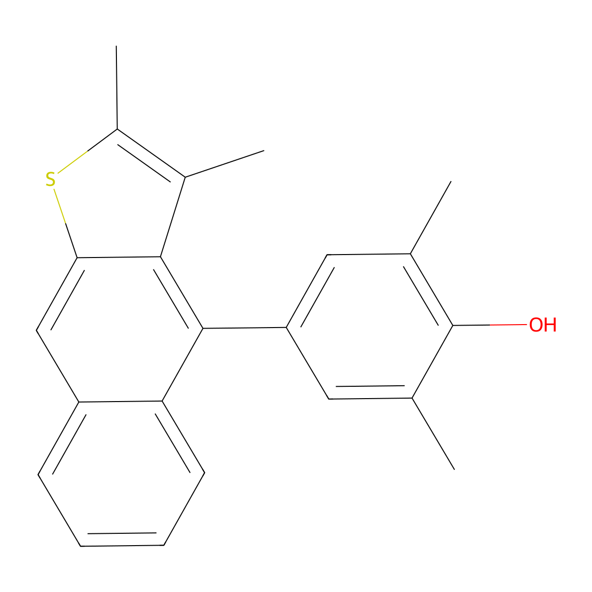 4-(2,3-Dimethylnaphtho[2,3-b]thiophen-4-yl)-2,6-dimethylphenol molecular structure, CAS 250609-36-0