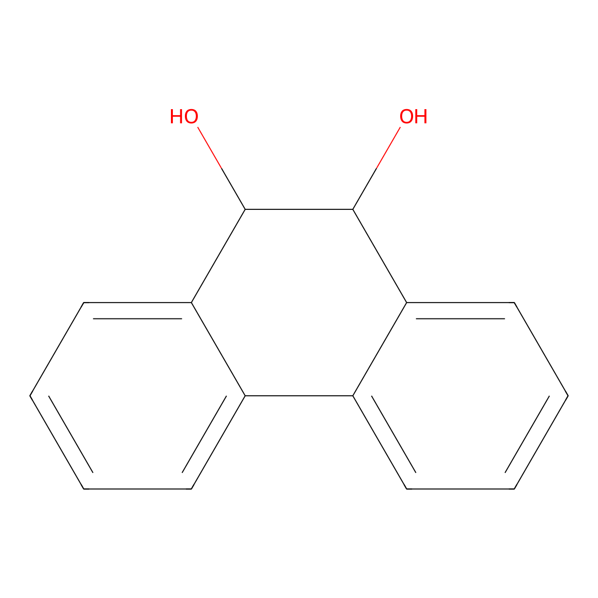 9,10-Dihydro-9,10-phenanthrenediol molecular structure, CAS 25061-77-2