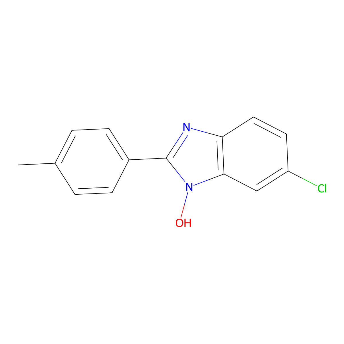 6-chloro-2-(4-methylphenyl)-1H-1,3-benzimidazol-1-ol molecular structure, CAS 250610-26-5