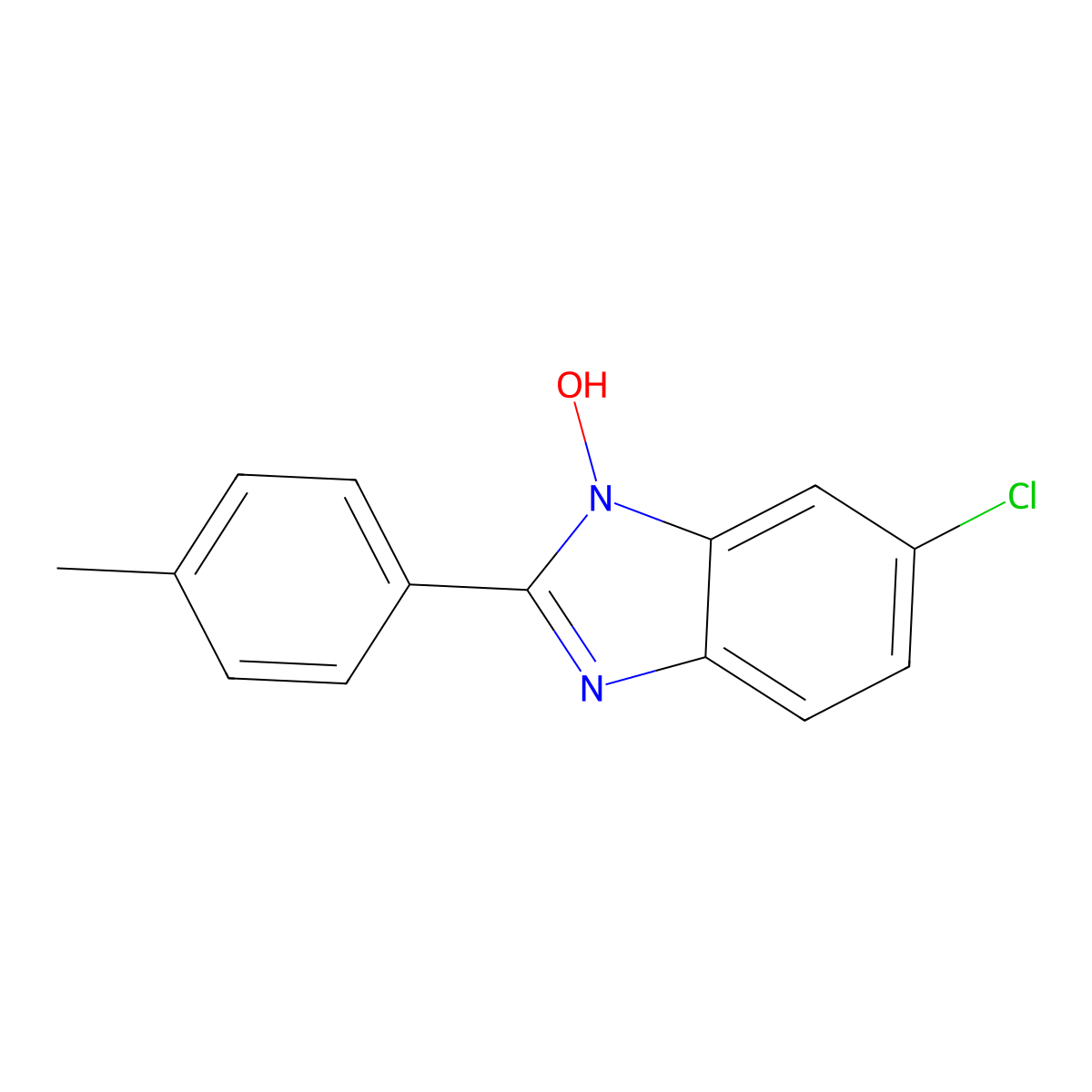 6-chloro-2-(4-methylphenyl)-1H-1,3-benzimidazol-1-ol molecular structure, CAS 250610-26-5