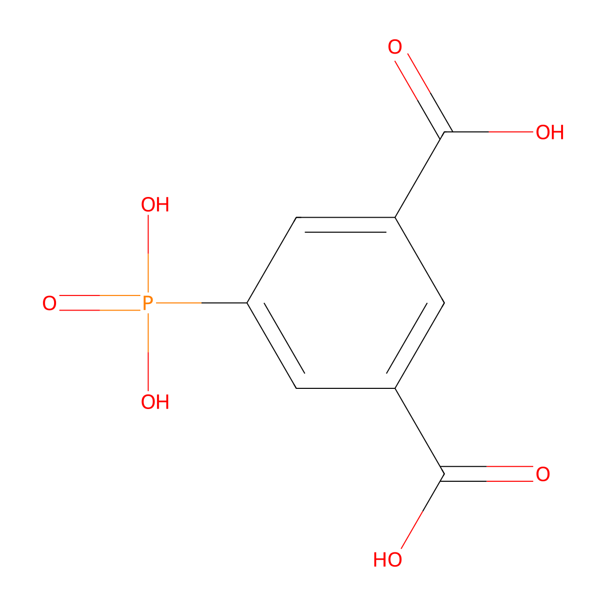 1,3-Benzenedicarboxylic acid, 5-phosphono- molecular structure, CAS 25062-54-8