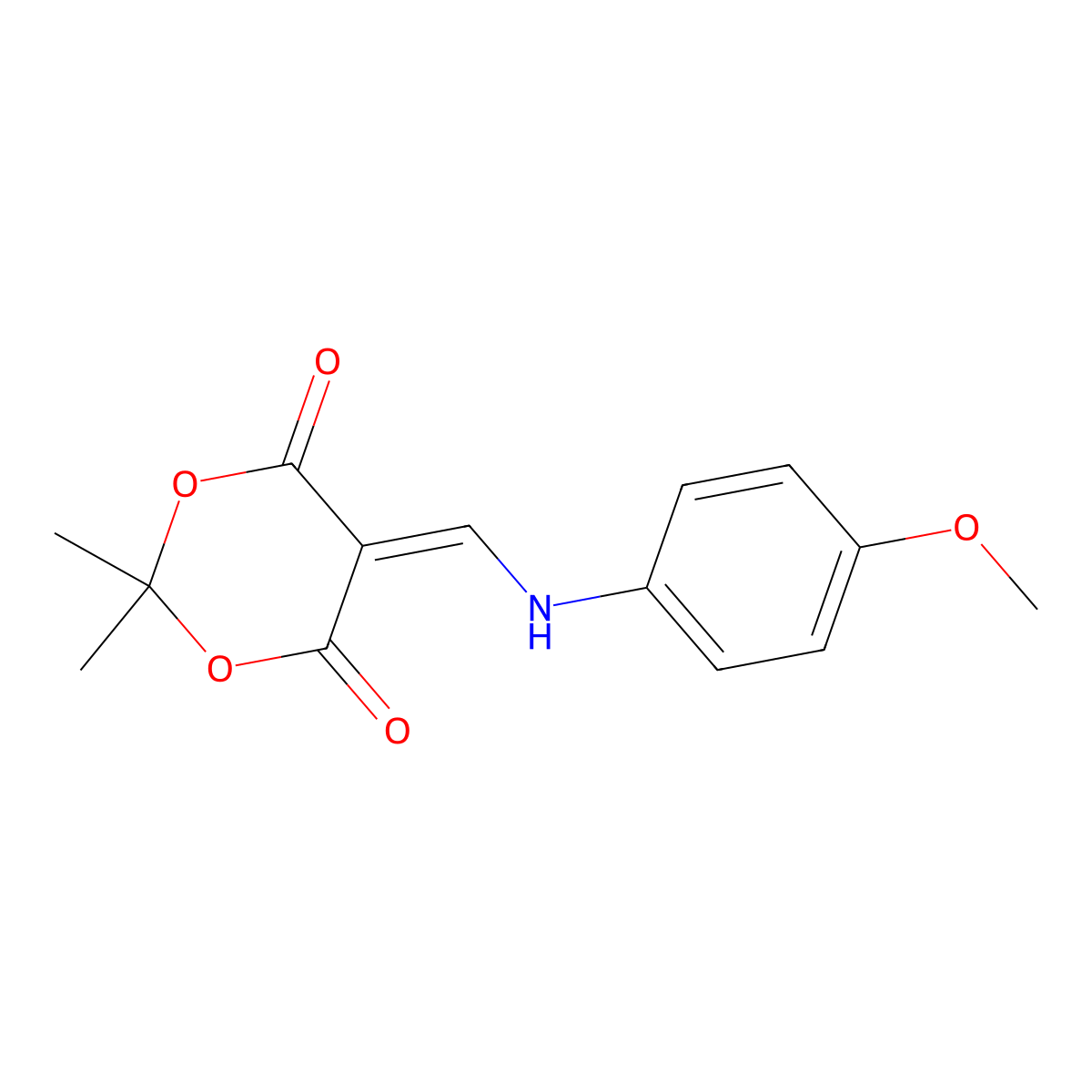 5-{[(4-Methoxyphenyl)amino]methylidene}-2,2-dimethyl-1,3-dioxane-4,6-dione molecular structure, CAS 25063-43-8