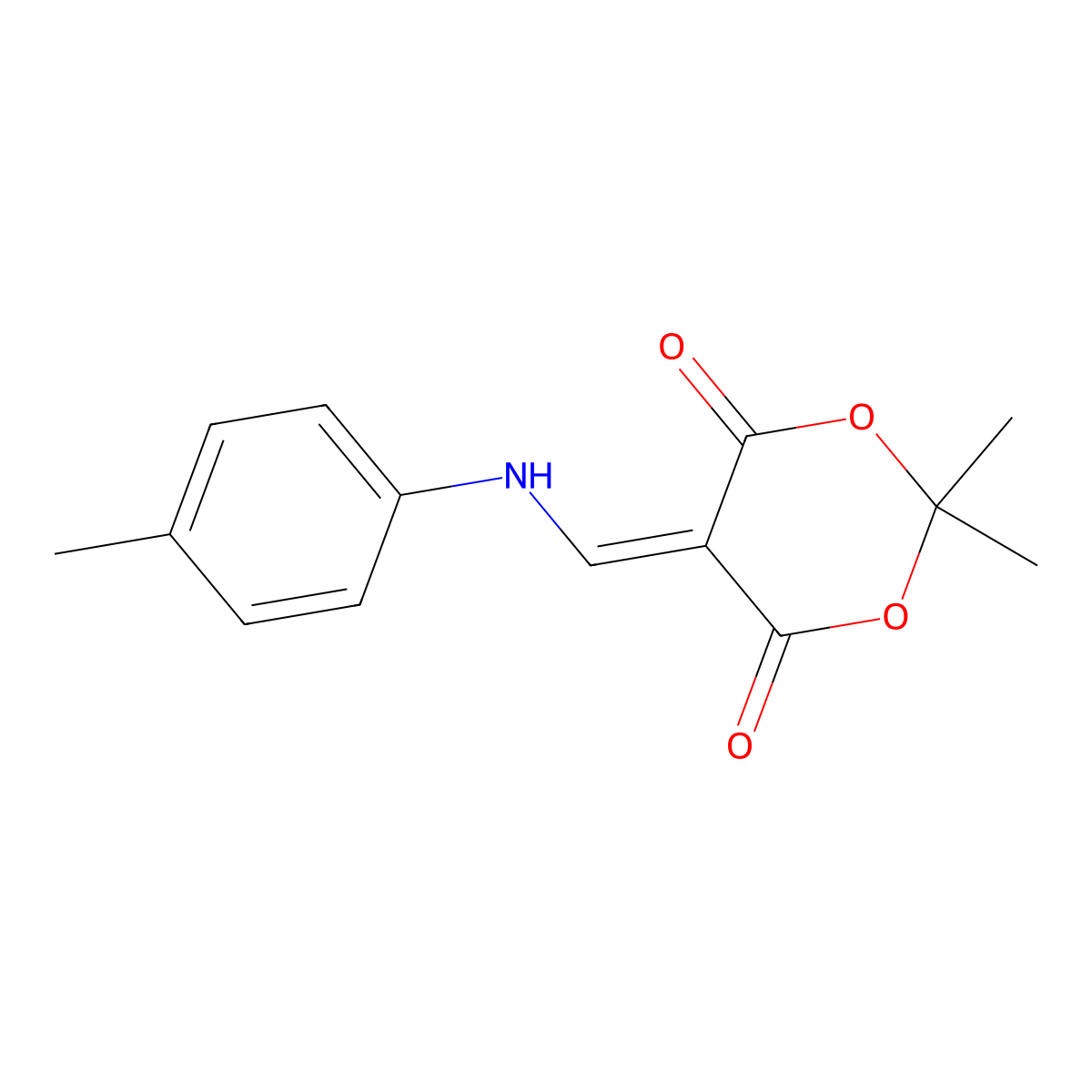 2,2-Dimethyl-5-{[(4-methylphenyl)amino]methylidene}-1,3-dioxane-4,6-dione molecular structure, CAS 25063-44-9