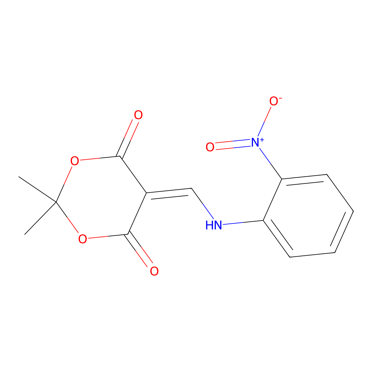 2,2-Dimethyl-5-[(2-nitroanilino)methylene]-1,3-dioxane-4,6-dione molecular structure, CAS 25063-47-2