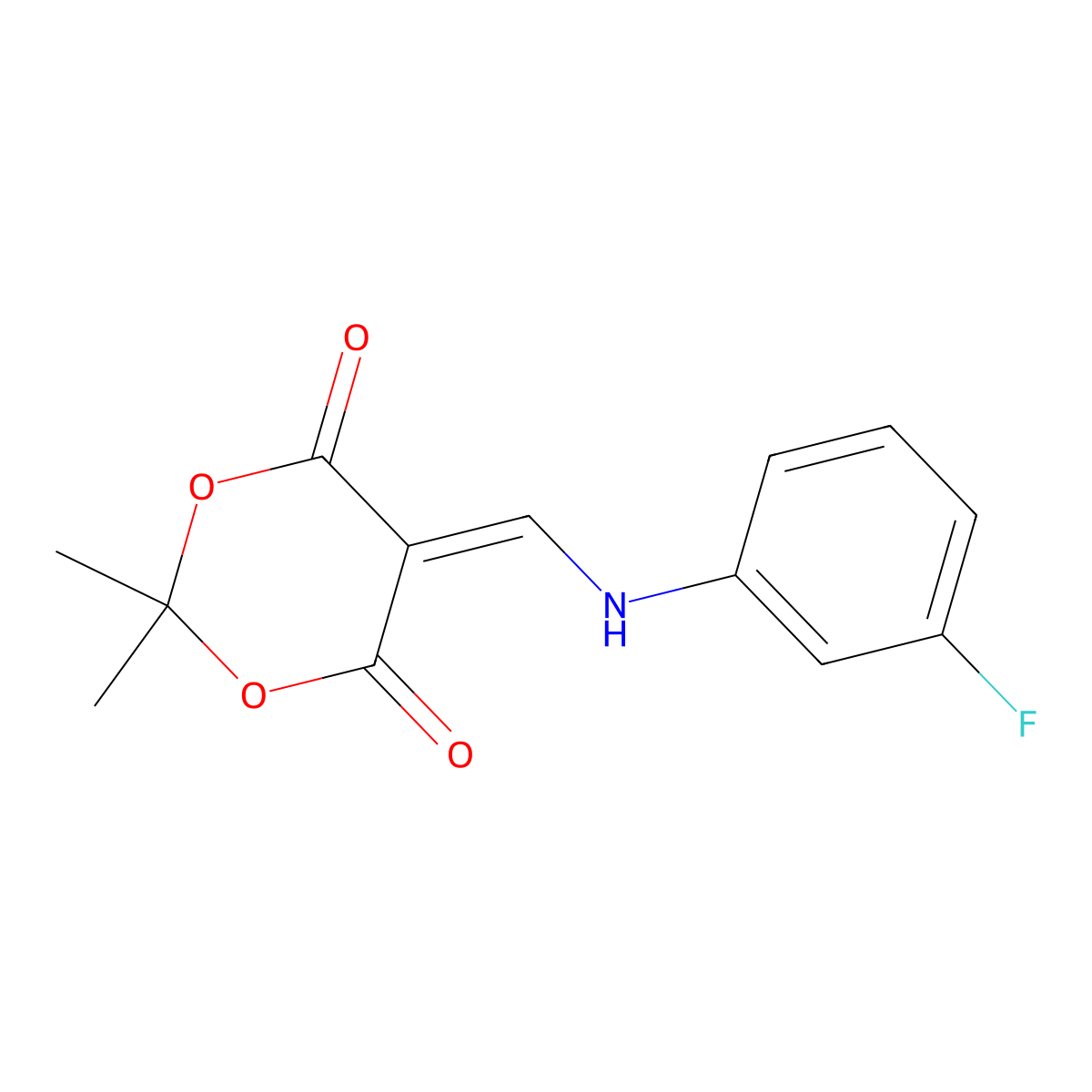 5-(((3-Fluorophenyl)amino)methylidene)-2,2-dimethyl-1,3-dioxane-4,6-dione molecular structure, CAS 25063-54-1