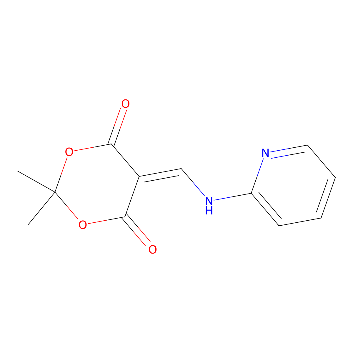 2,2-Dimethyl-5-[(pyridin-2-ylamino)methylidene]-1,3-dioxane-4,6-dione molecular structure, CAS 25063-57-4
