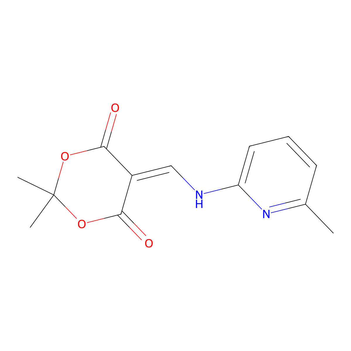 2,2-Dimethyl-5-{[(6-methylpyridin-2-yl)amino]methylidene}-1,3-dioxane-4,6-dione molecular structure, CAS 25063-58-5