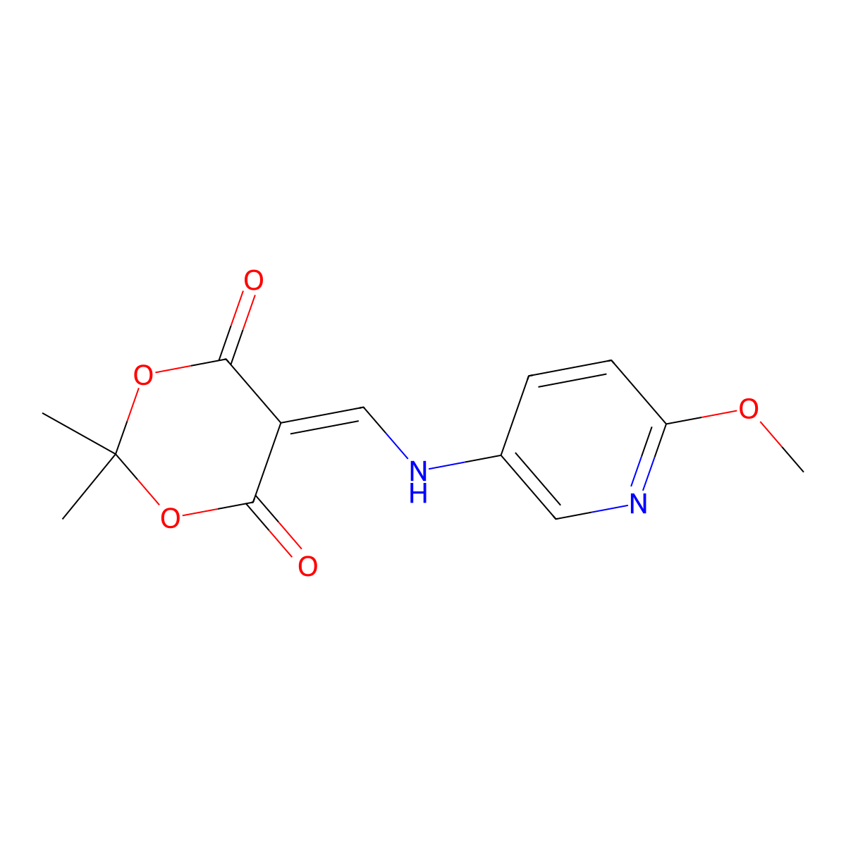 5-(((6-Methoxypyridin-3-yl)amino)methylene)-2,2-dimethyl-1,3-dioxane-4,6-dione molecular structure, CAS 25063-69-8