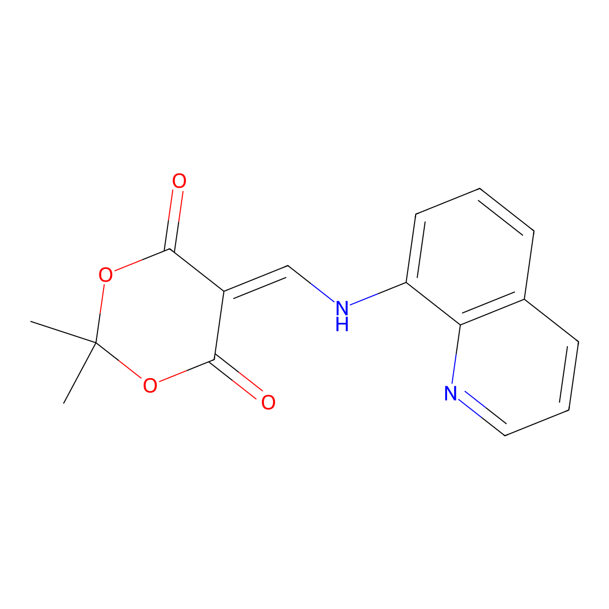 2,2-Dimethyl-5-((8-quinolylamino)methylene)-1,3-dioxane-4,6-dione molecular structure, CAS 25063-76-7